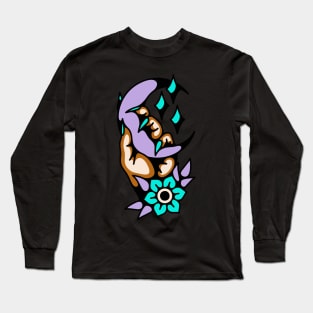 Hand moon flower Long Sleeve T-Shirt